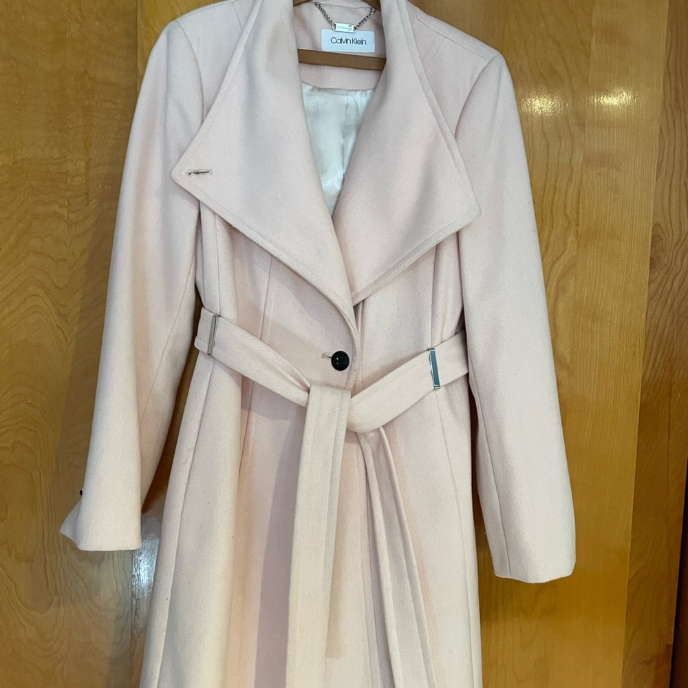 Calvin Klein Soft Pink Trench Coat